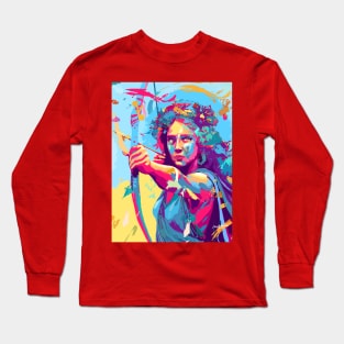 Artemis Greek Goddess of the Hunt, Nature, and wild Animals Long Sleeve T-Shirt